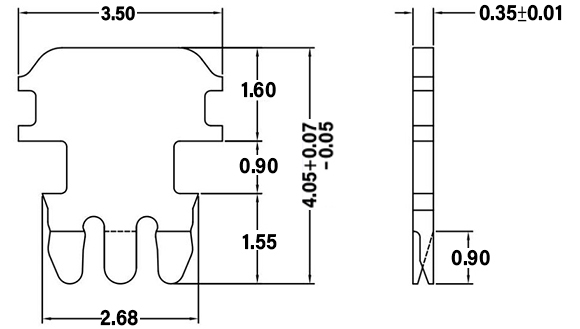 Three prongs pin for solid and stranded wire