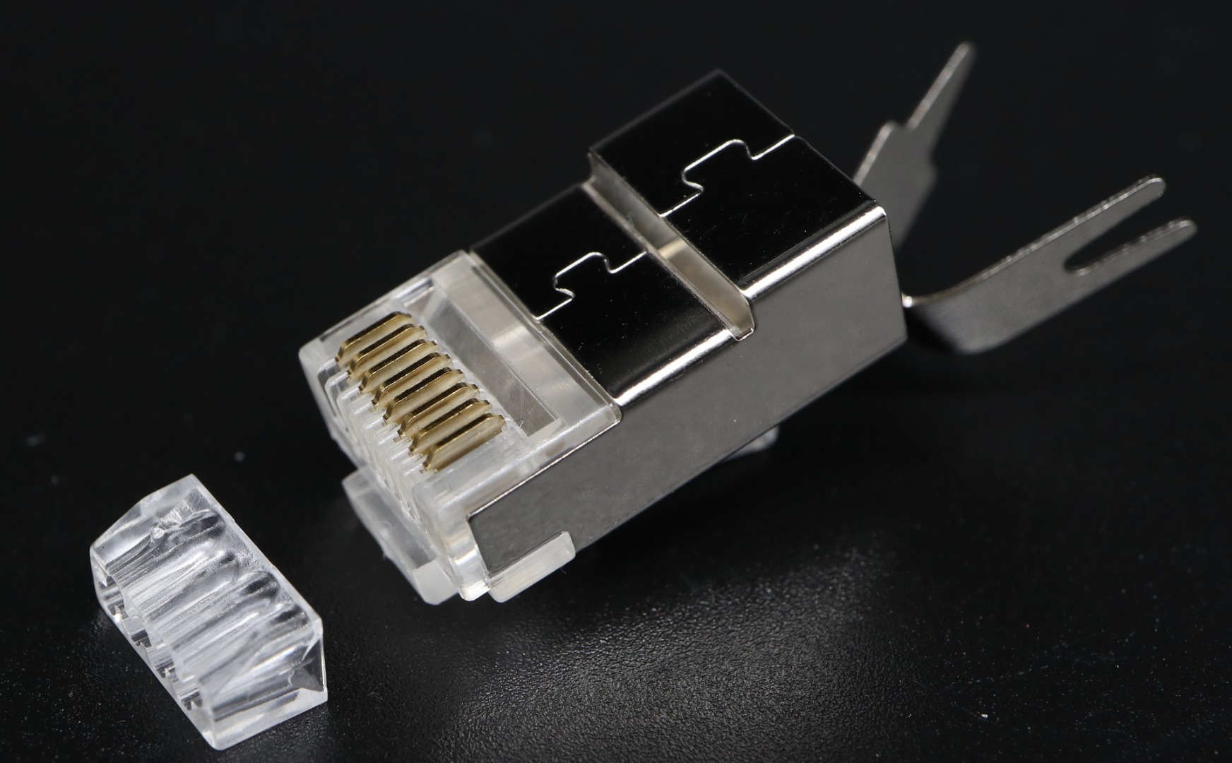 P8-069-17 RJ45 Modular Plug Cat.6A Shielded 2 Rows 8P8C-F 2 rows with External Ground 1.6 / 8.0mm