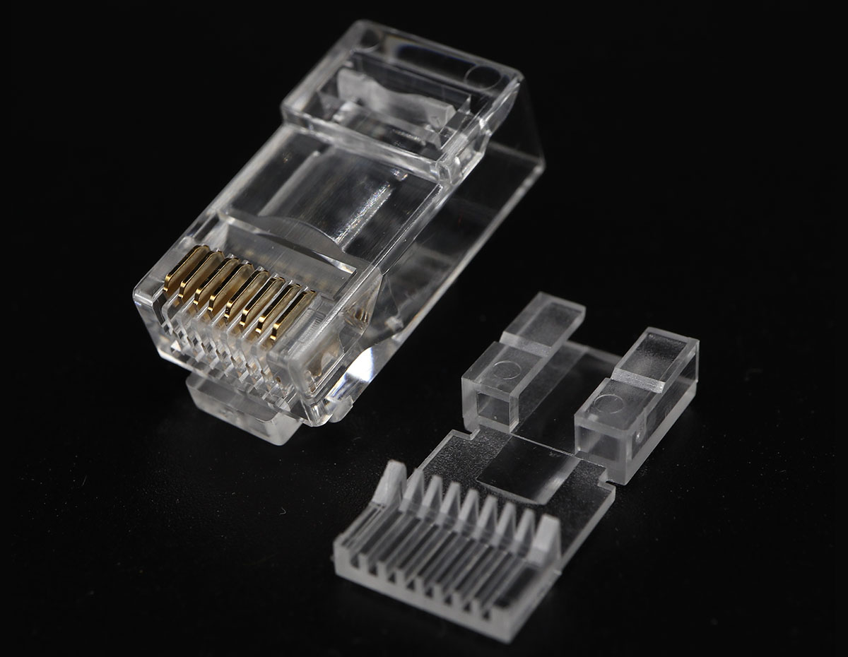 P8-039-21 RJ45 Modular Plug Cat.6 8P8C-2R-V with load bar 0.6mm  UTP