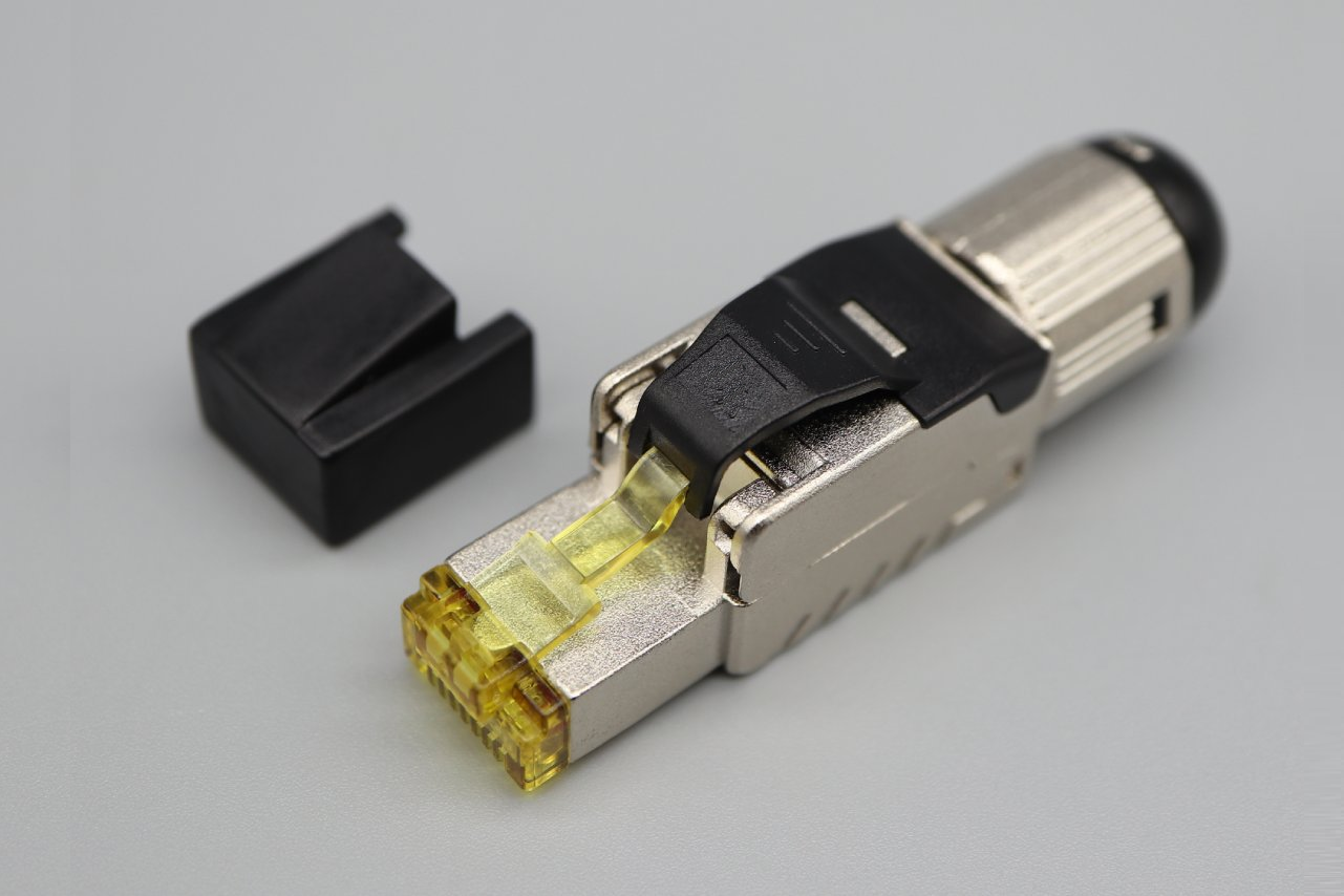 RJ45 Cat.8 Full Shielded Field Termination plug -Screw-fit boot type (Short Body)