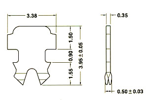 Two prongs pin for solid and stranded wire