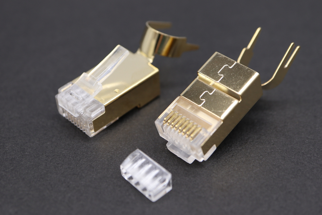 P8-069-9 RJ45 Modular Plug Cat.6A Shielded 2 Rows 8P8C-F with External Ground 1.5 / 8.0mm