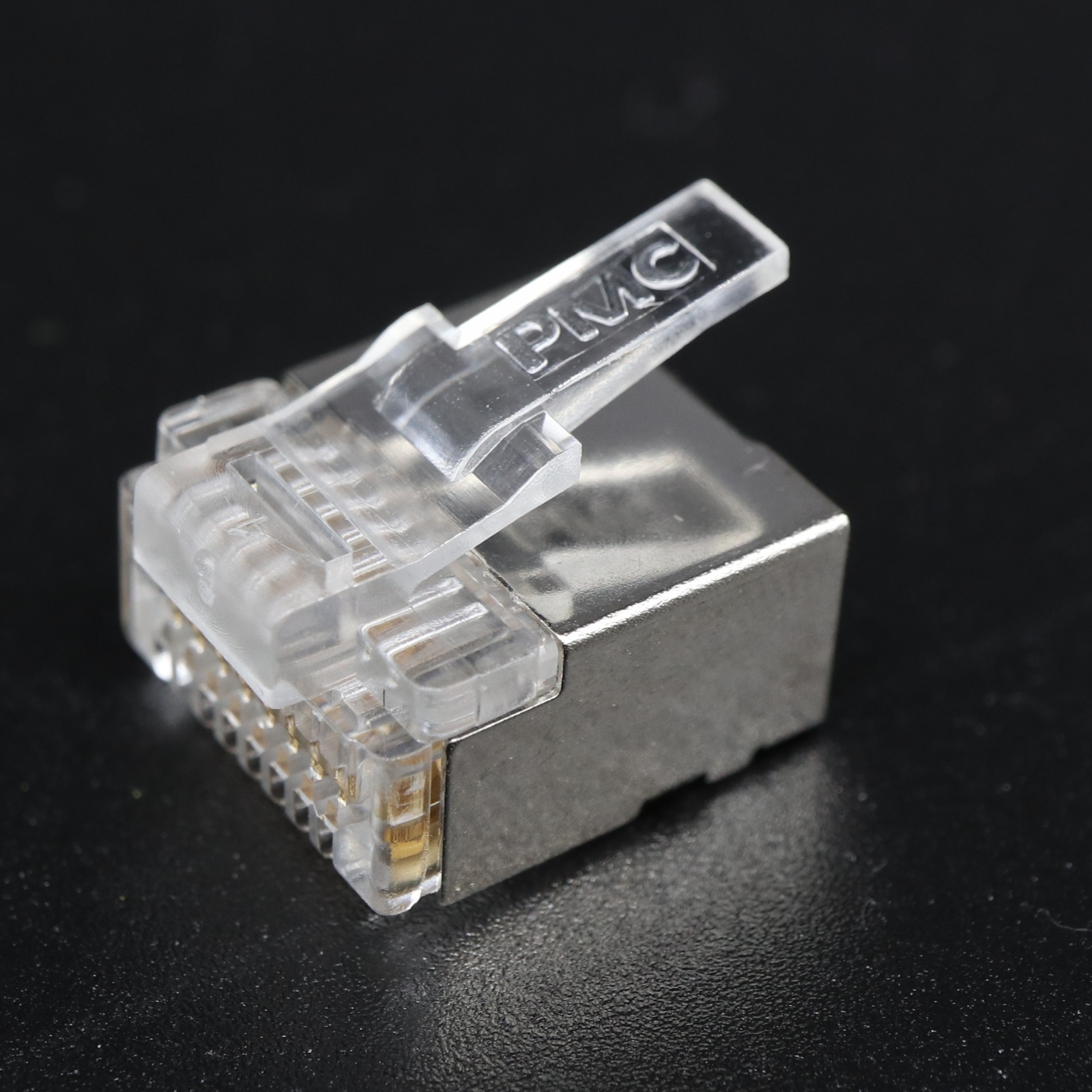 P8-S63 Cat.5e Shielded Short Body RJ45 Plug 8P8C Flat Cable | Plug Master